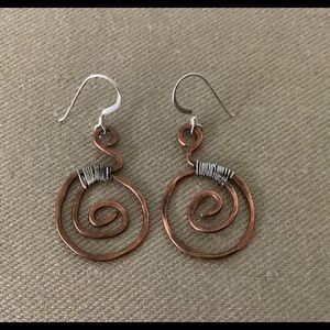 Copper and silver Earrings